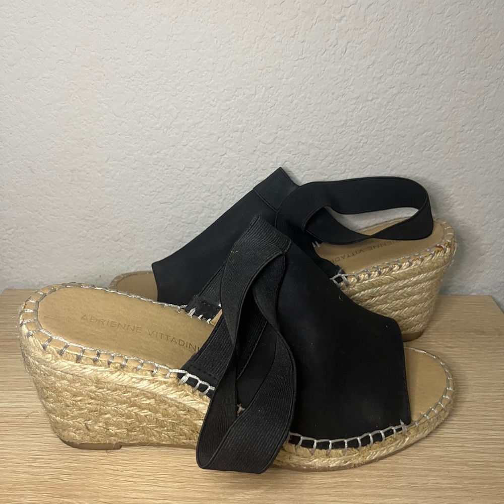 Adrienne Vittadini Black Espadrille Flats